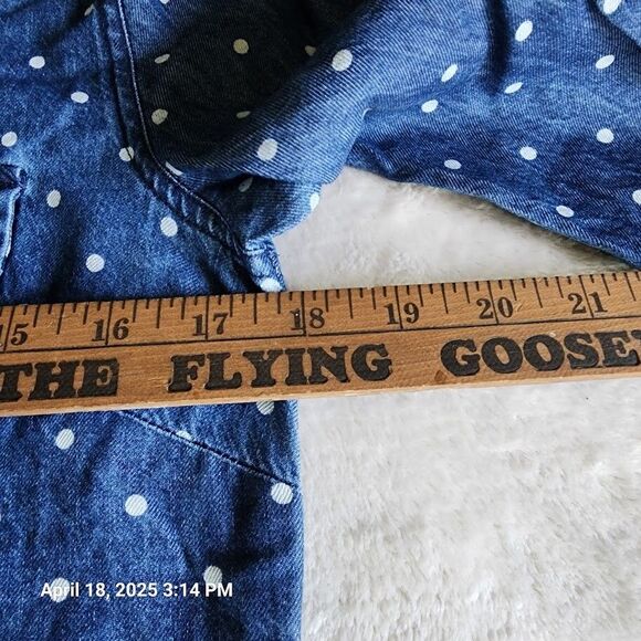 Boden Sz 6L Jean Pearl Button Roll Tab Long Sleeve T Shirt Dress Pockets No Belt - Picture 8 of 11